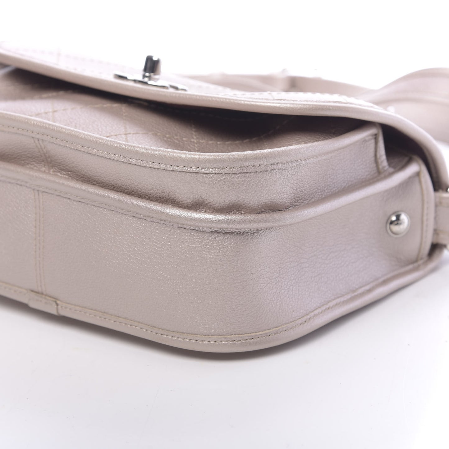Metallic Calfskin Quilted Jungle Stroll Messenger Bag Gold
