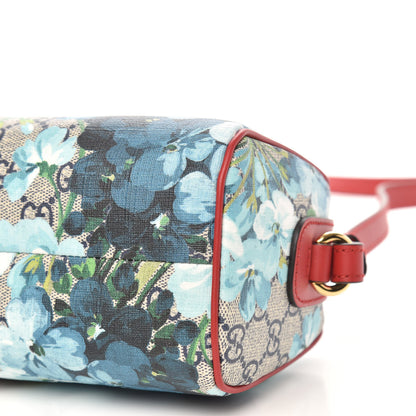 Gucci GG Supreme Monogram Blooms Mini Boston Navy Blue Hibiscus 9 of 9