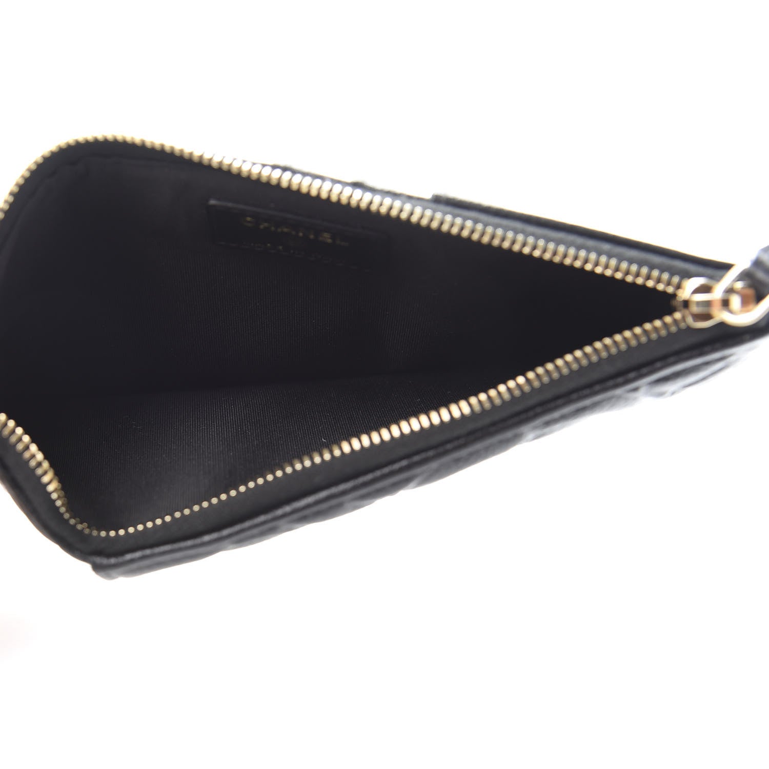 Chanel Caviar Camellia Embossed Classic Flat Wallet Pouch Black 5 of 7
