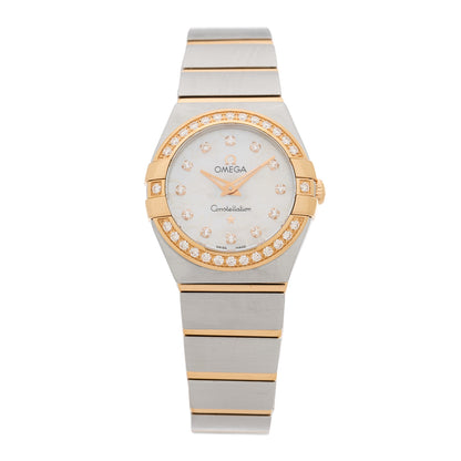 Omega Stainless Steel 18K Red Gold Diamond Bezel Mother of Pearl 24mm Constellation Quartz Watch 123.25.24.60.55.009 1 of 4