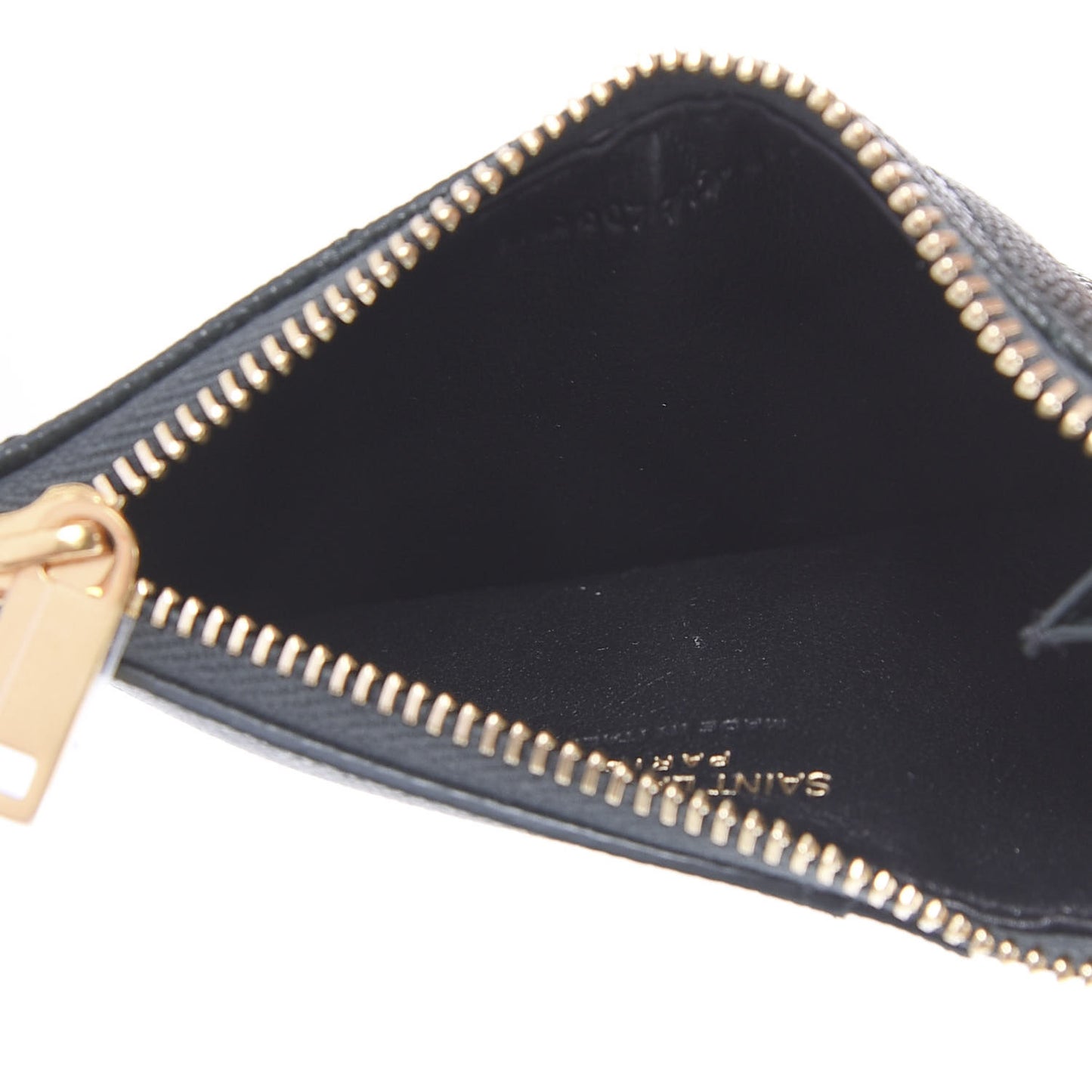 Grain De Poudre Matelasse Chevron Monogram Fragments Zippered Card Case Dark Mint