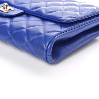 Chanel Lambskin Quilted Clutch With Chain Flap Blue 9 of 14