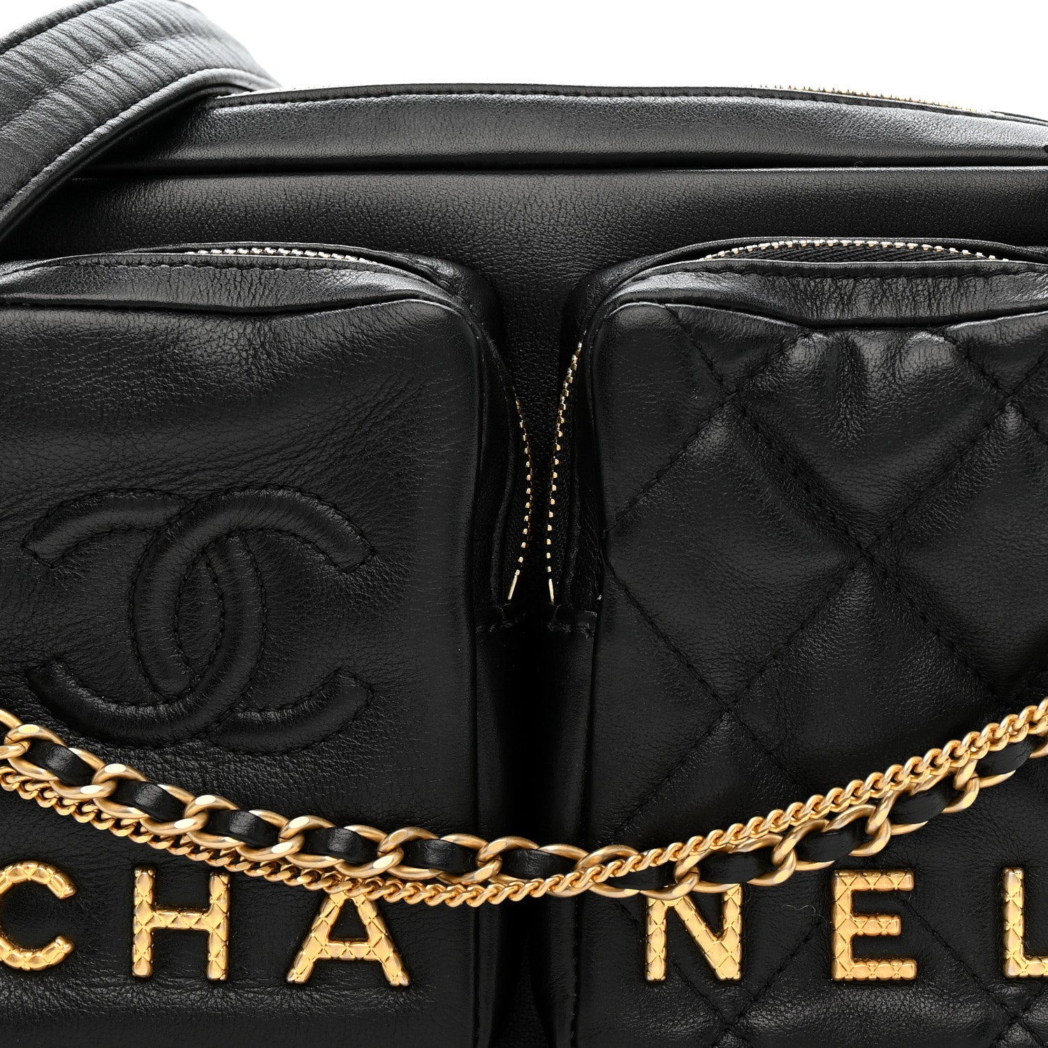 Chanel Calfskin Quilted Large Camera Case Black 8 of 10