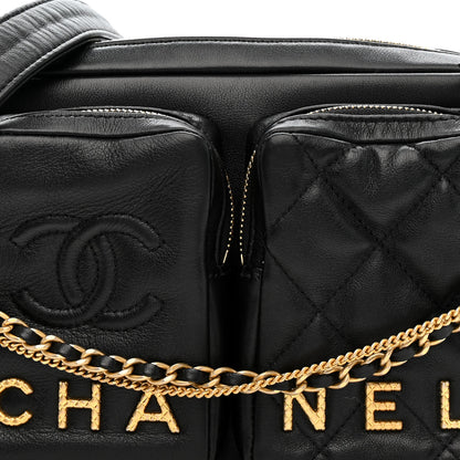 Chanel Calfskin Quilted Large Camera Case Black 8 of 10