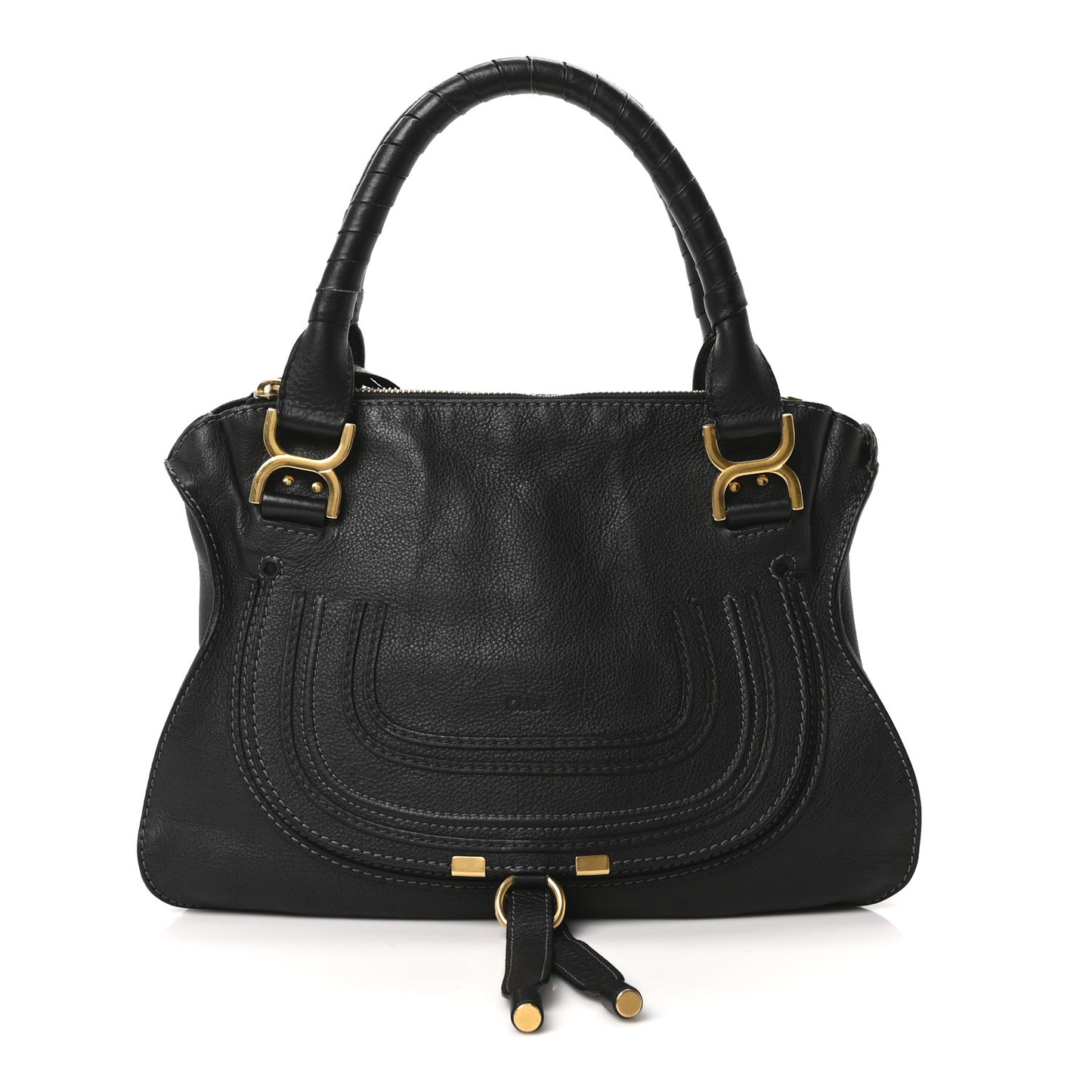 Calfskin Medium Marcie Satchel Black