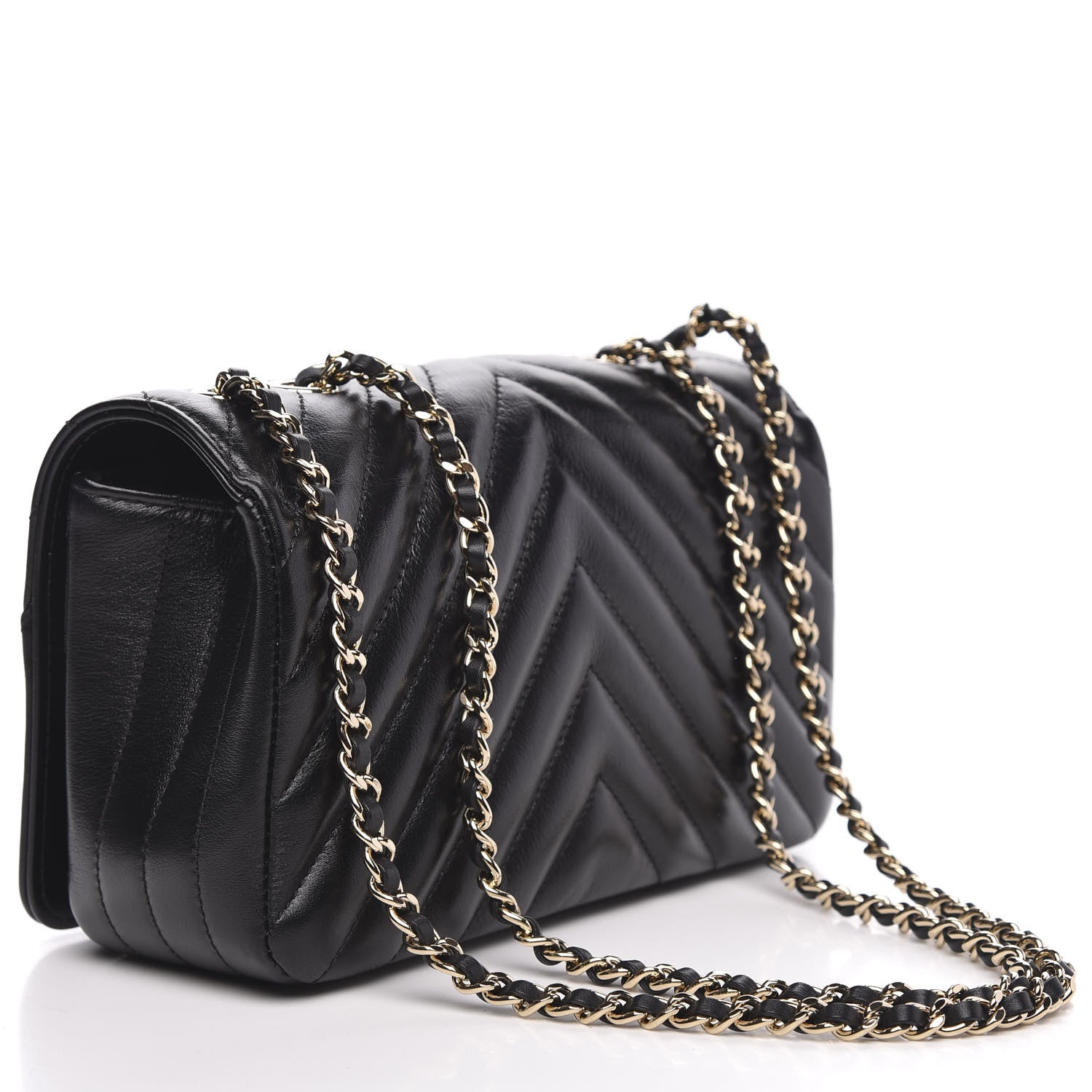 Chanel Calfskin Chevron Quilted Mini Statement Flap Black 3 of 11