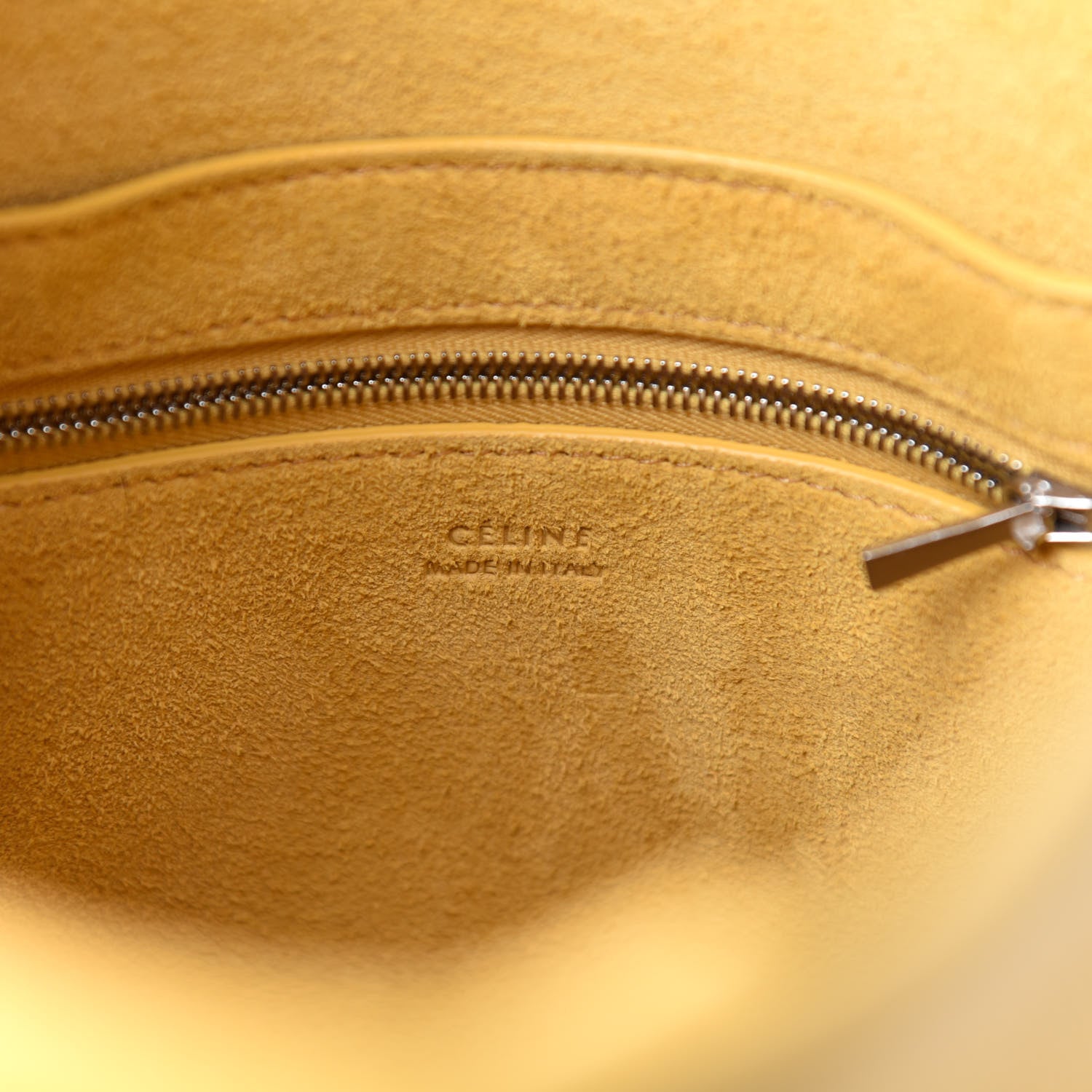 Celine Soft Grained Calfskin Small Sangle Bucket Bag Ocre 10 of 11