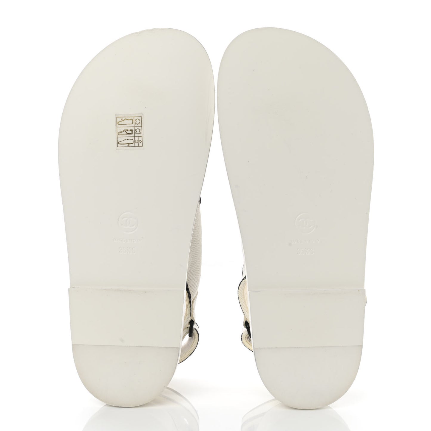 Calfskin Printed Velcro Dad Sandals 36.5 White Black