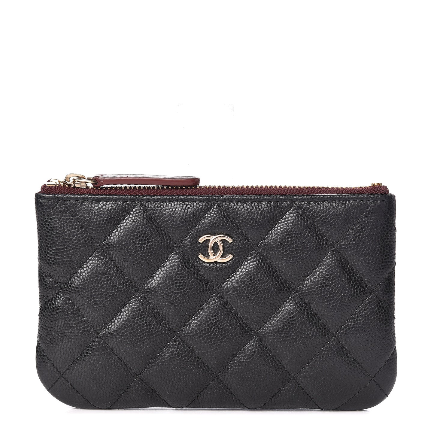 Caviar Quilted Small Cosmetic Case Black
