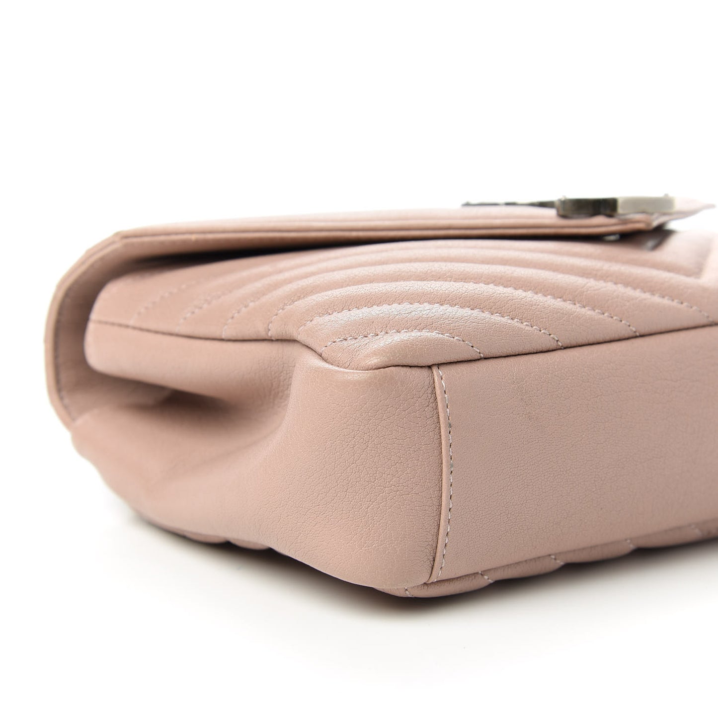 Sheepskin Matelasse Chevron Monogram Medium College Bag Rose Poudre