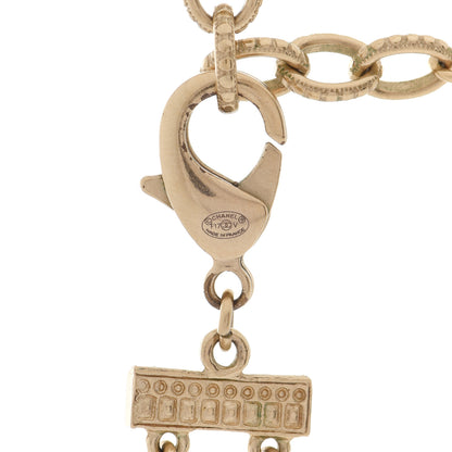 Chanel Baguette Crystal Pearl CC Double Strand Necklace Gold 5 of 6