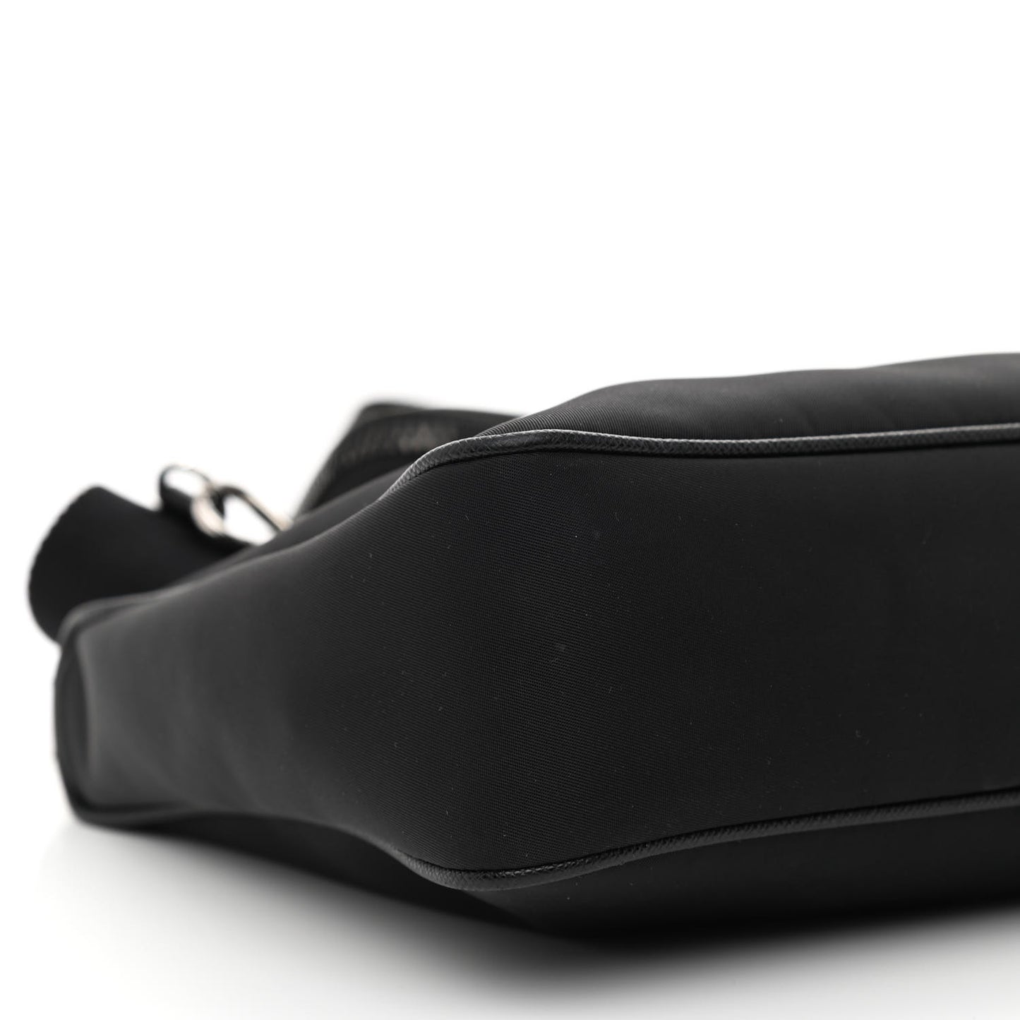 Tessuto Nylon Saffiano Pocket Zippered Shoulder Bag Black