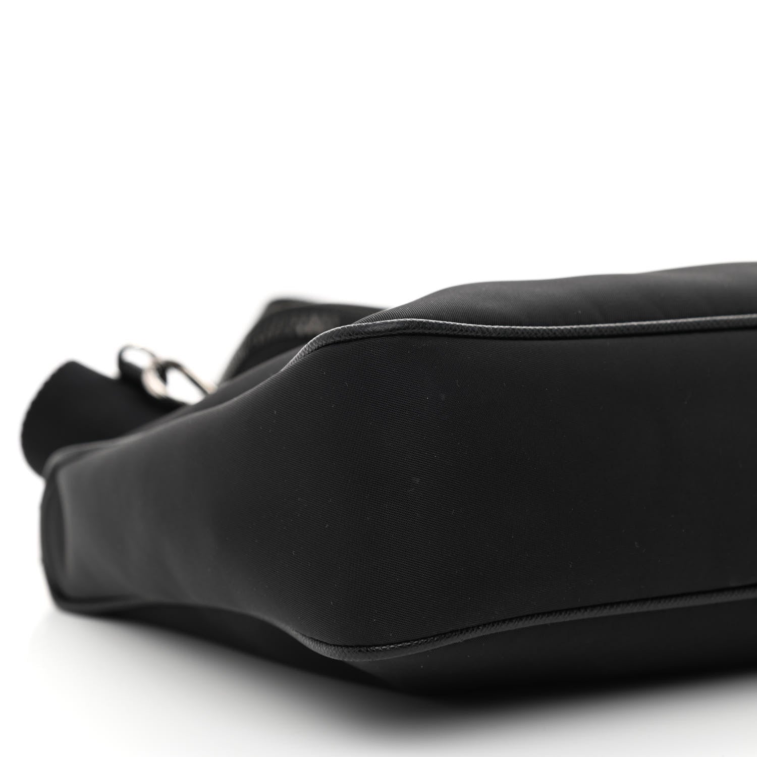 Prada Tessuto Nylon Saffiano Pocket Zippered Shoulder Bag Black 11 of 12