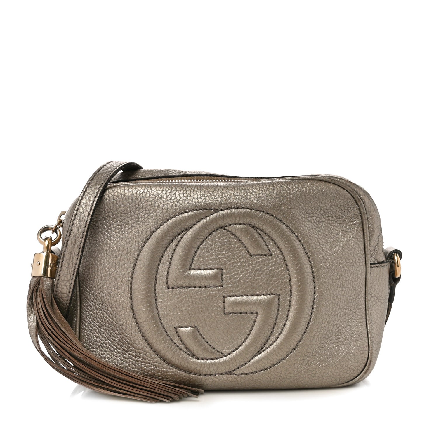 Metallic Cellarius Calfskin Small Soho Disco Bag Sasso