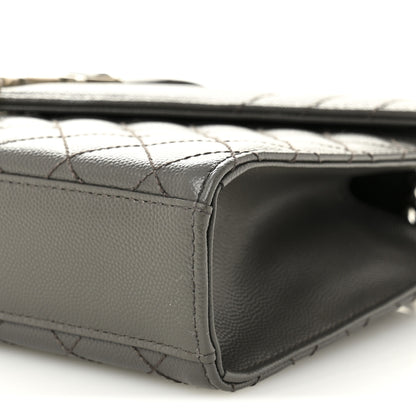 Saint Laurent Grain De Poudre Textured Mixed Matelasse Medium Triquilt Monogram Satchel Earth Earth 9 of 9