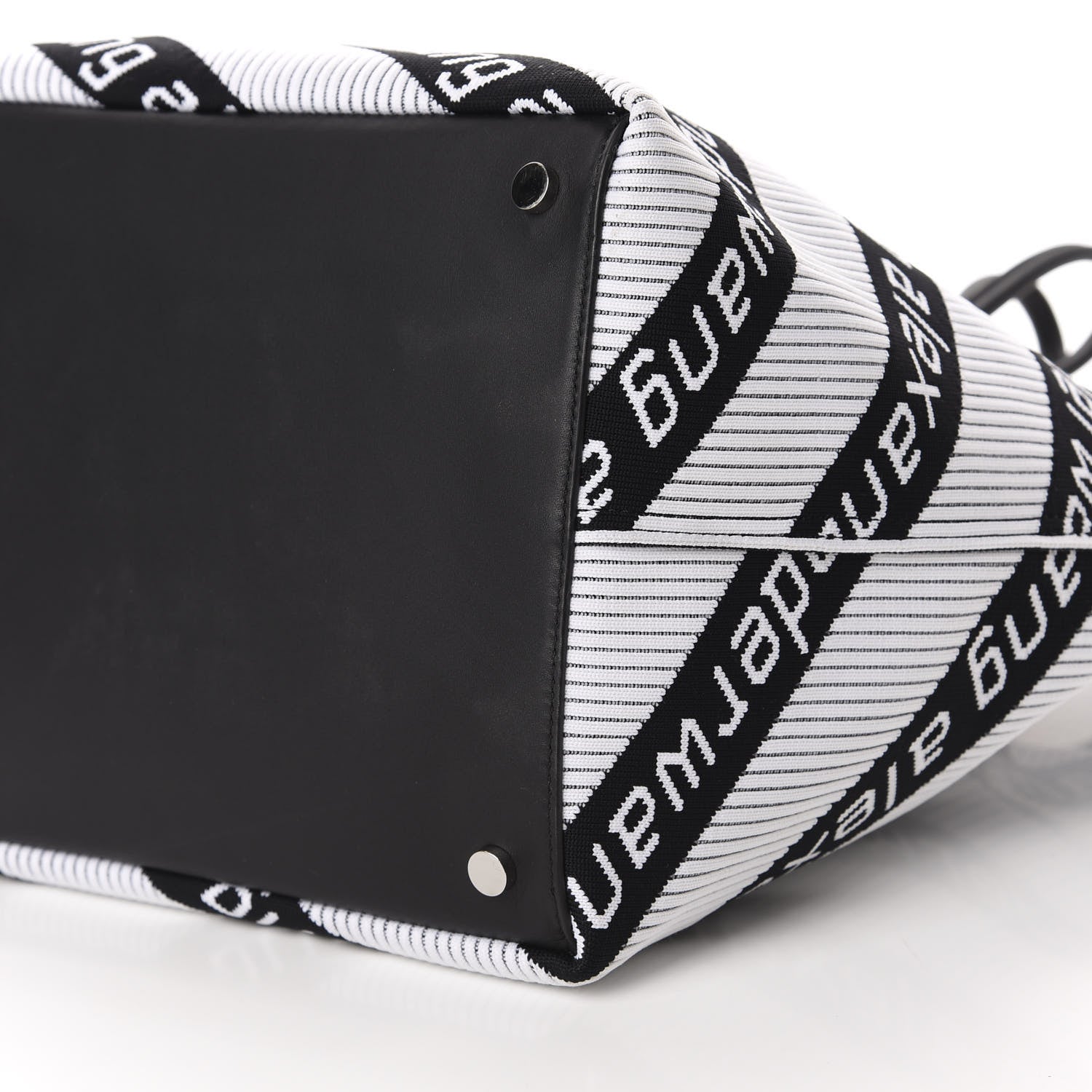 Alexander Wang Knit Jacquard Diagonal Logo Roxy Tote White Black 9 of 12