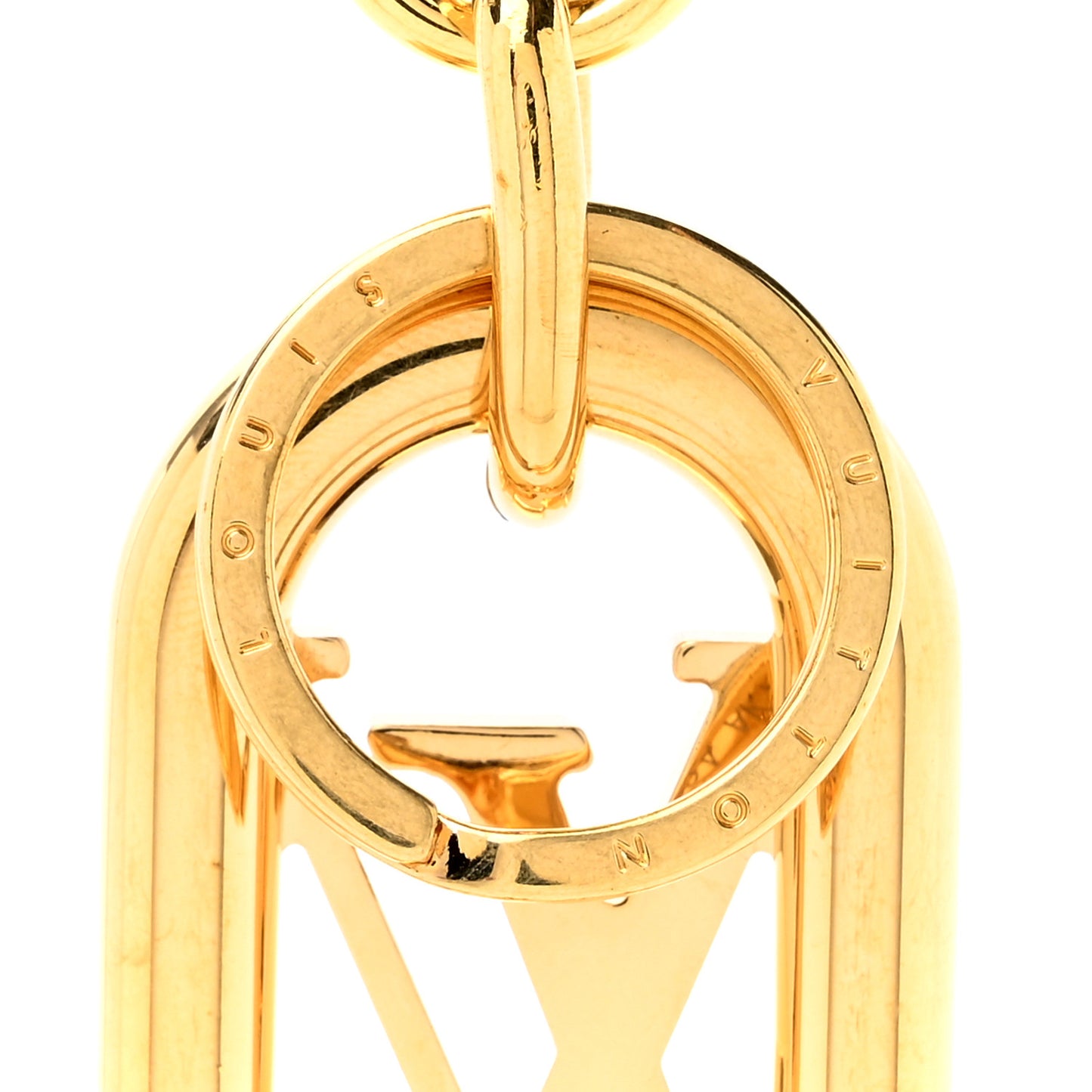 LV Link Bag Charm Key Holder Gold