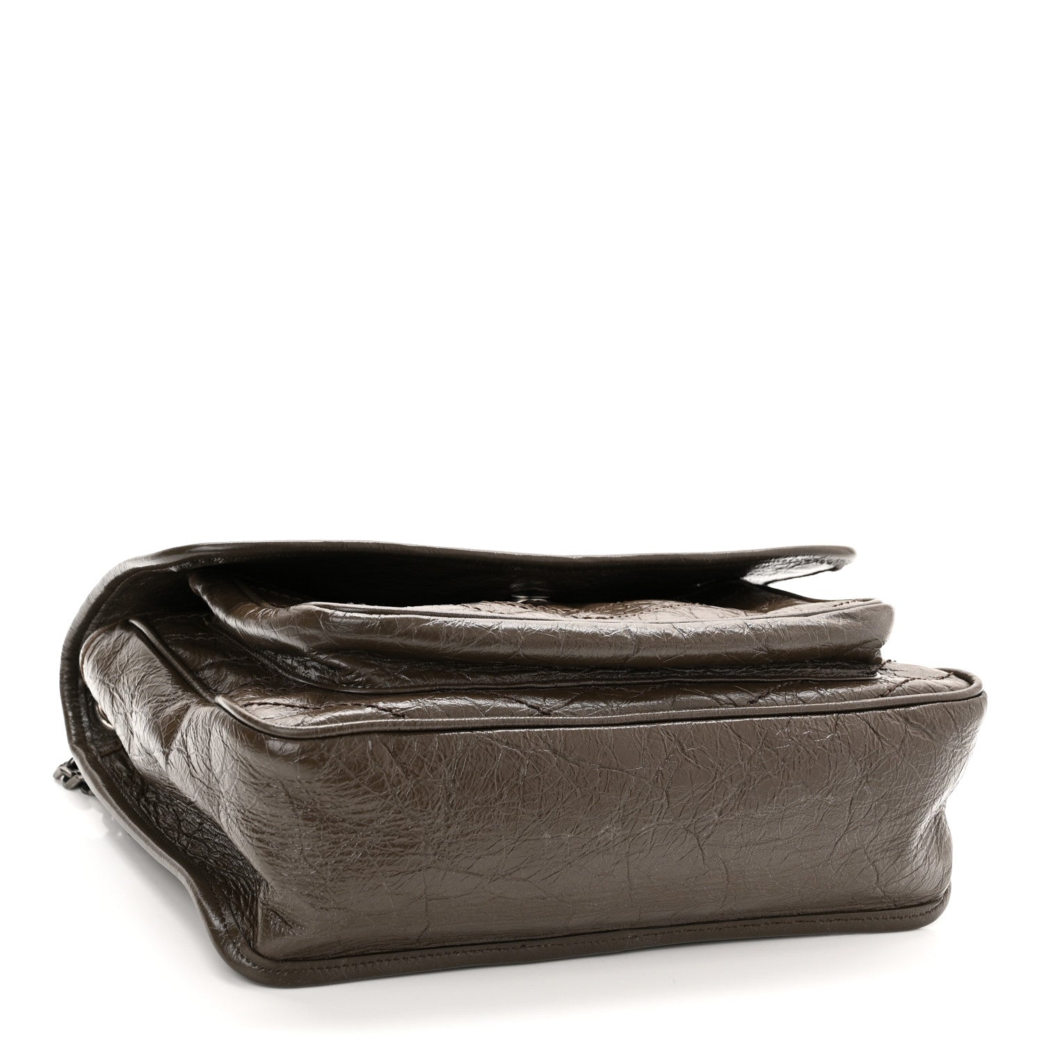 Saint Laurent Crinkled Calfskin Matelasse Monogram Medium Niki Chain Satchel Faggio 4 of 10