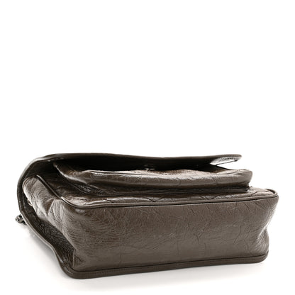 Saint Laurent Crinkled Calfskin Matelasse Monogram Medium Niki Chain Satchel Faggio 4 of 10