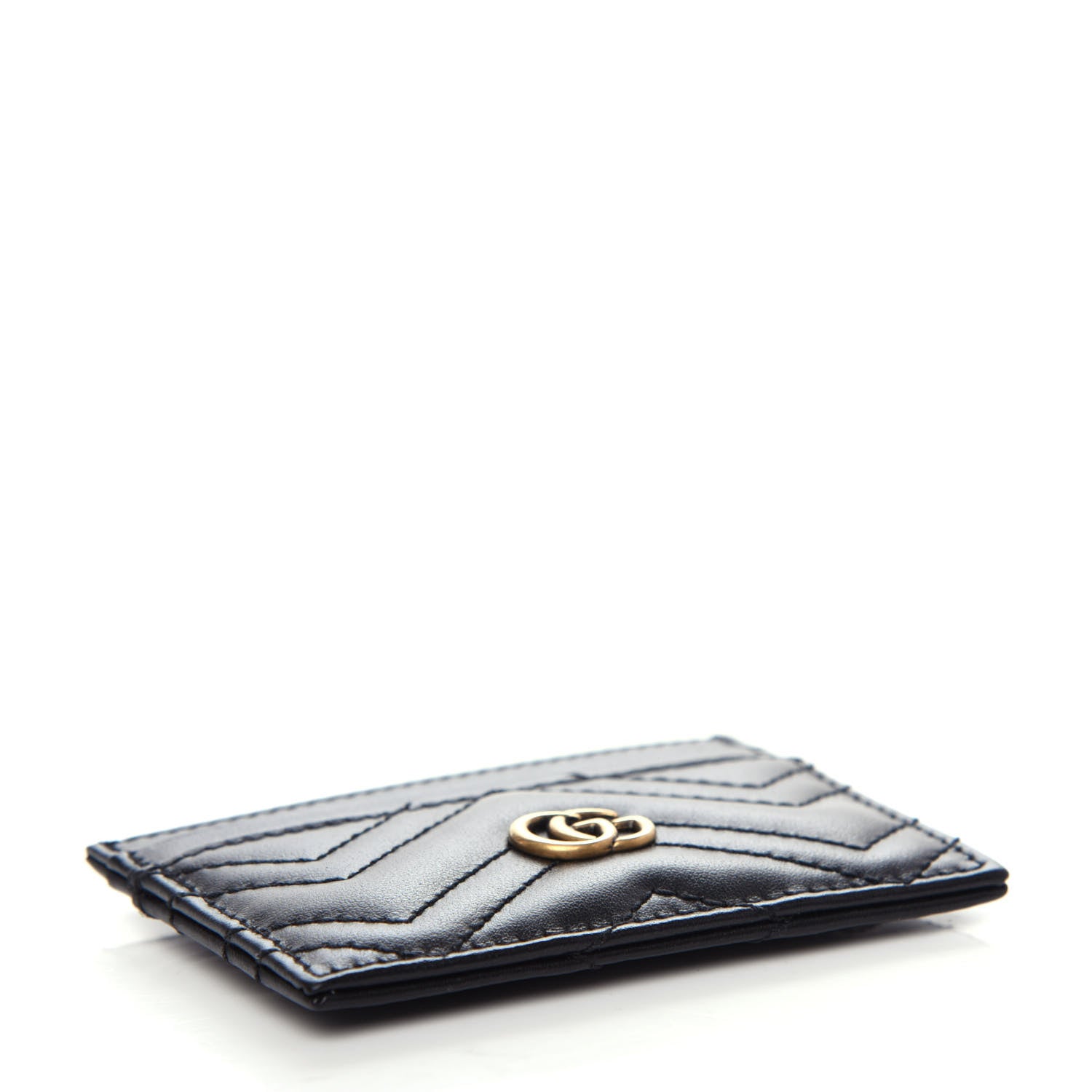 Gucci Calfskin Matelasse GG Marmont Card Holder Black 4 of 6