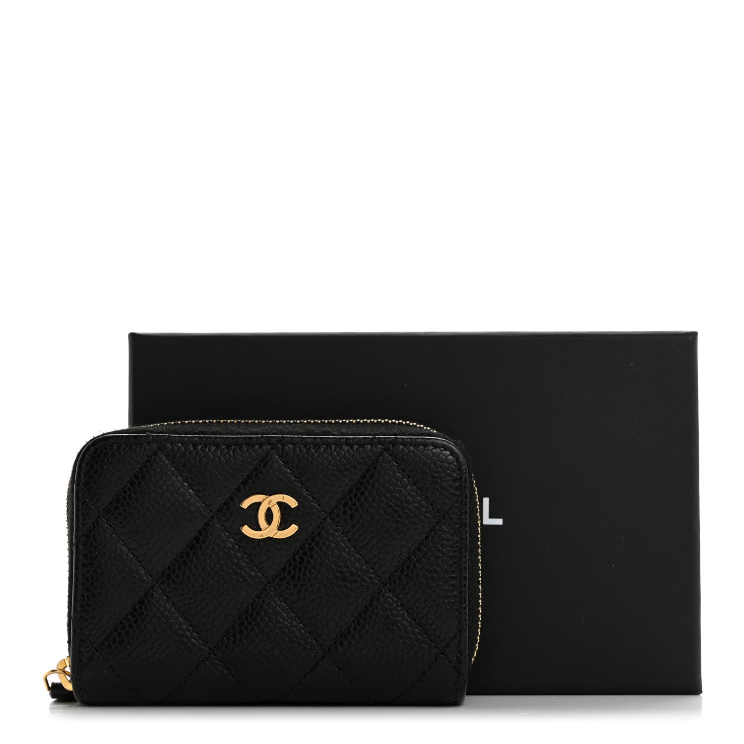 Chanel Caviar Quilted Zip Coin Purse Black 10 of 10