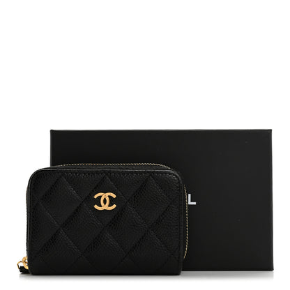 Chanel Caviar Quilted Zip Coin Purse Black 10 of 10