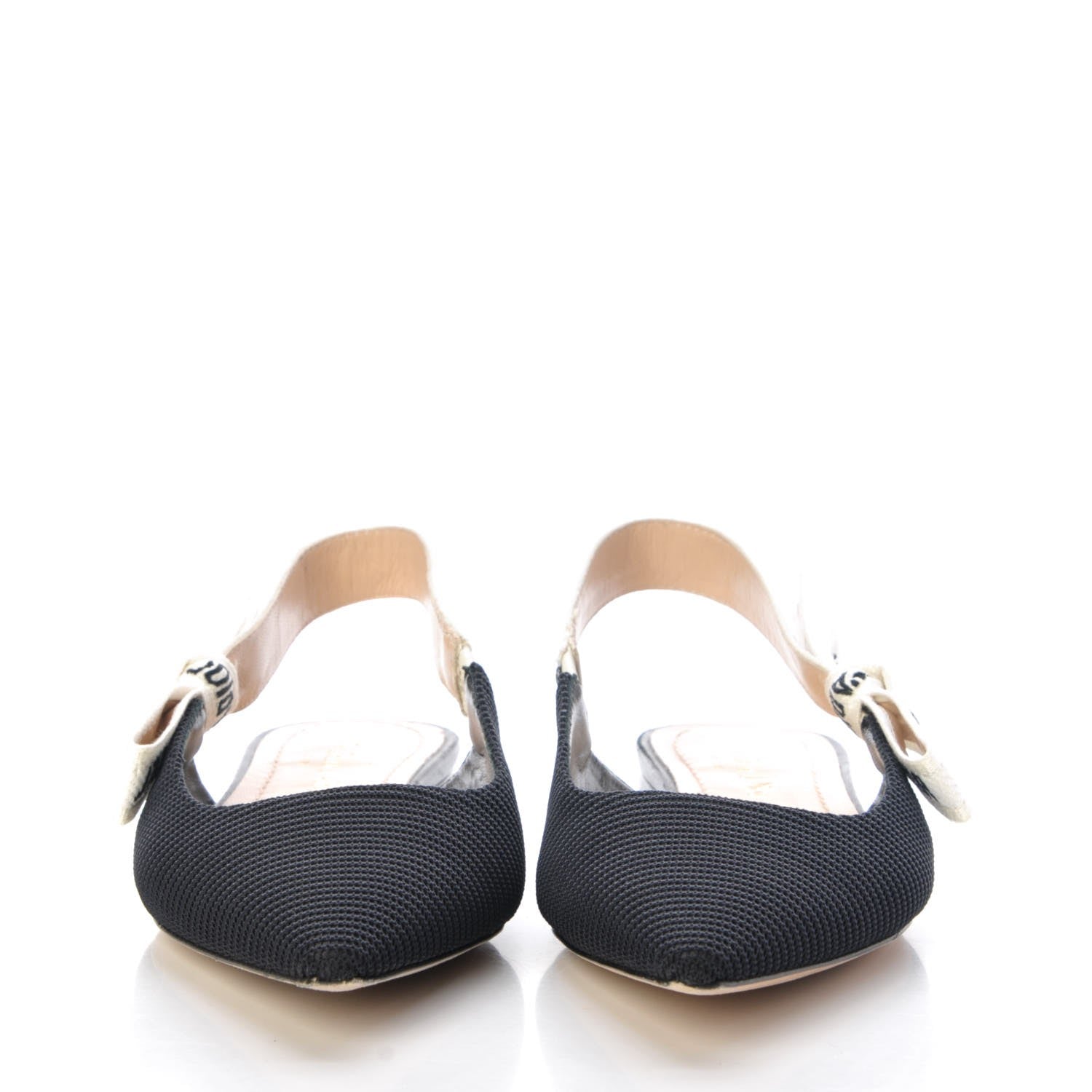 Christian Dior Fabric Ribbon Embroidered J'Adior Sling-Back Ballet Flats 35 Black 2 of 15