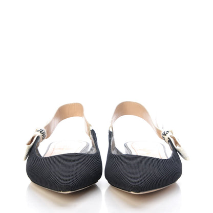 Christian Dior Fabric Ribbon Embroidered J'Adior Sling-Back Ballet Flats 35 Black 2 of 15