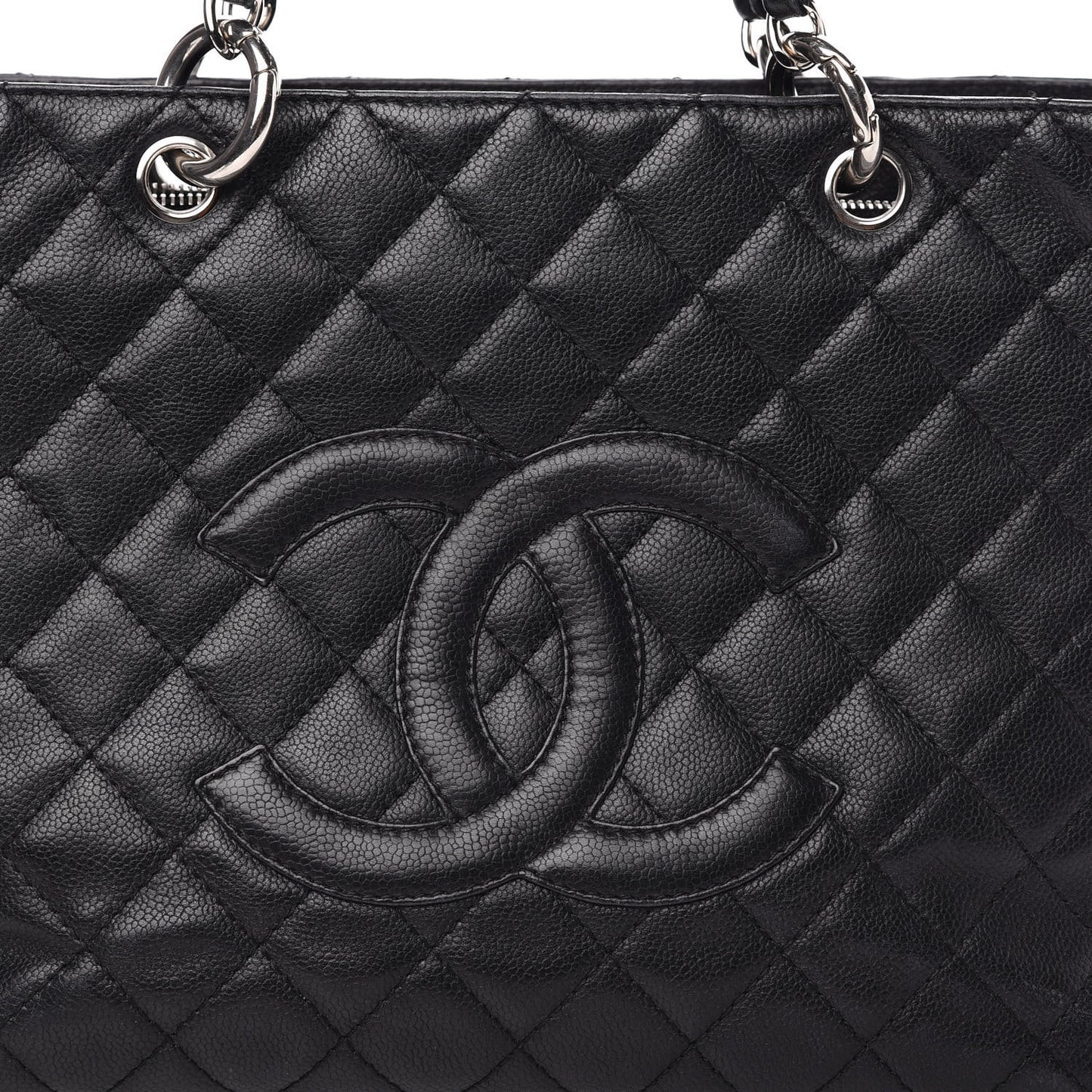 Caviar Quilted Grand Shopping Tote GST Black