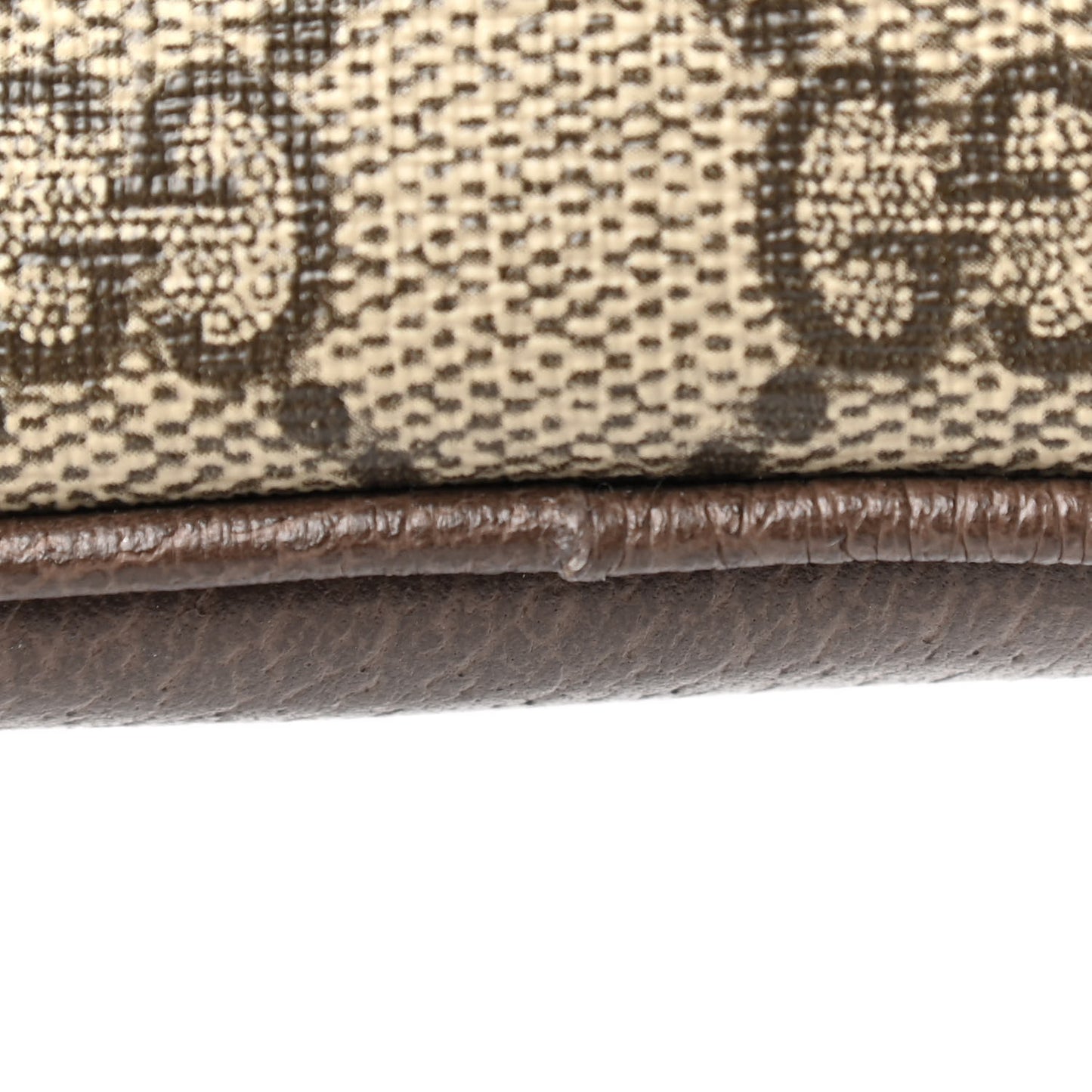 GG Supreme Monogram Textured Calfskin Web Ophidia Vanity Cosmetic Case Beige Ebony New Acero