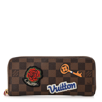 Louis Vuitton Damier Ebene Patches Clemence Wallet 1 of 14