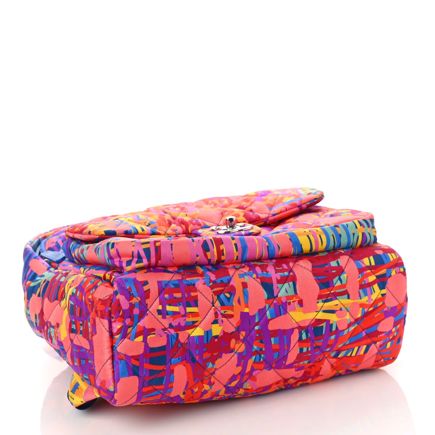 Chanel Foulard Fabric Quilted Printed Backpack Pink 4 of 9