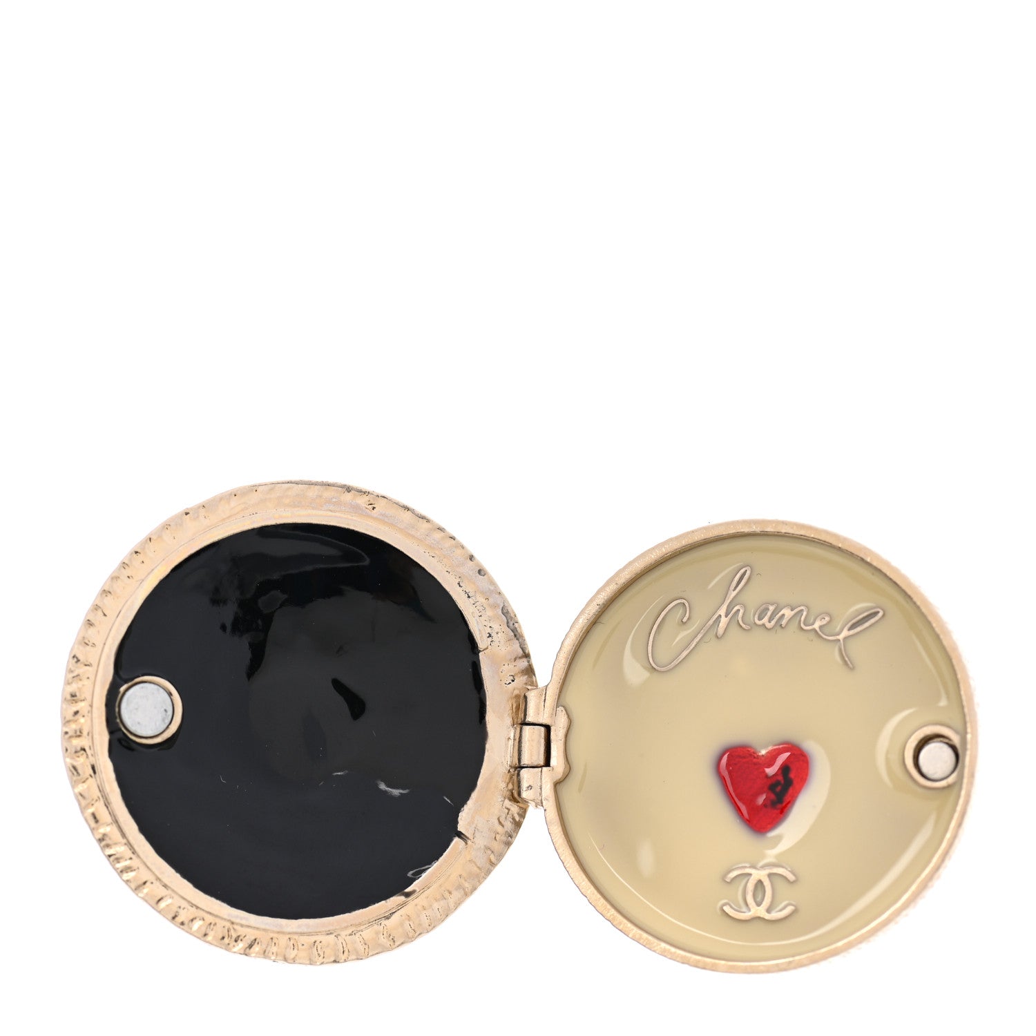 Chanel Enamel CC Locket Ring 6 Gold Red 5 of 6