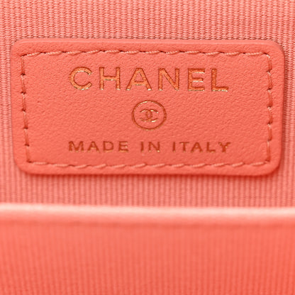 Chanel Lambskin Quilted Zip Card Holder Light Orange 7 of 10