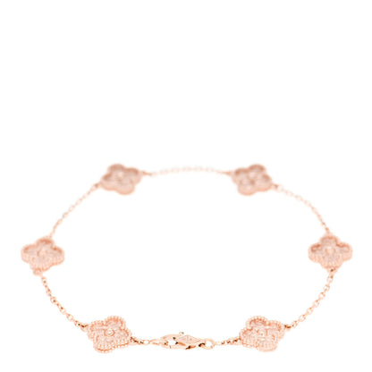 Van Cleef & Arpels 18K Rose Gold 6 Motifs Sweet Alhambra Bracelet 2 of 5
