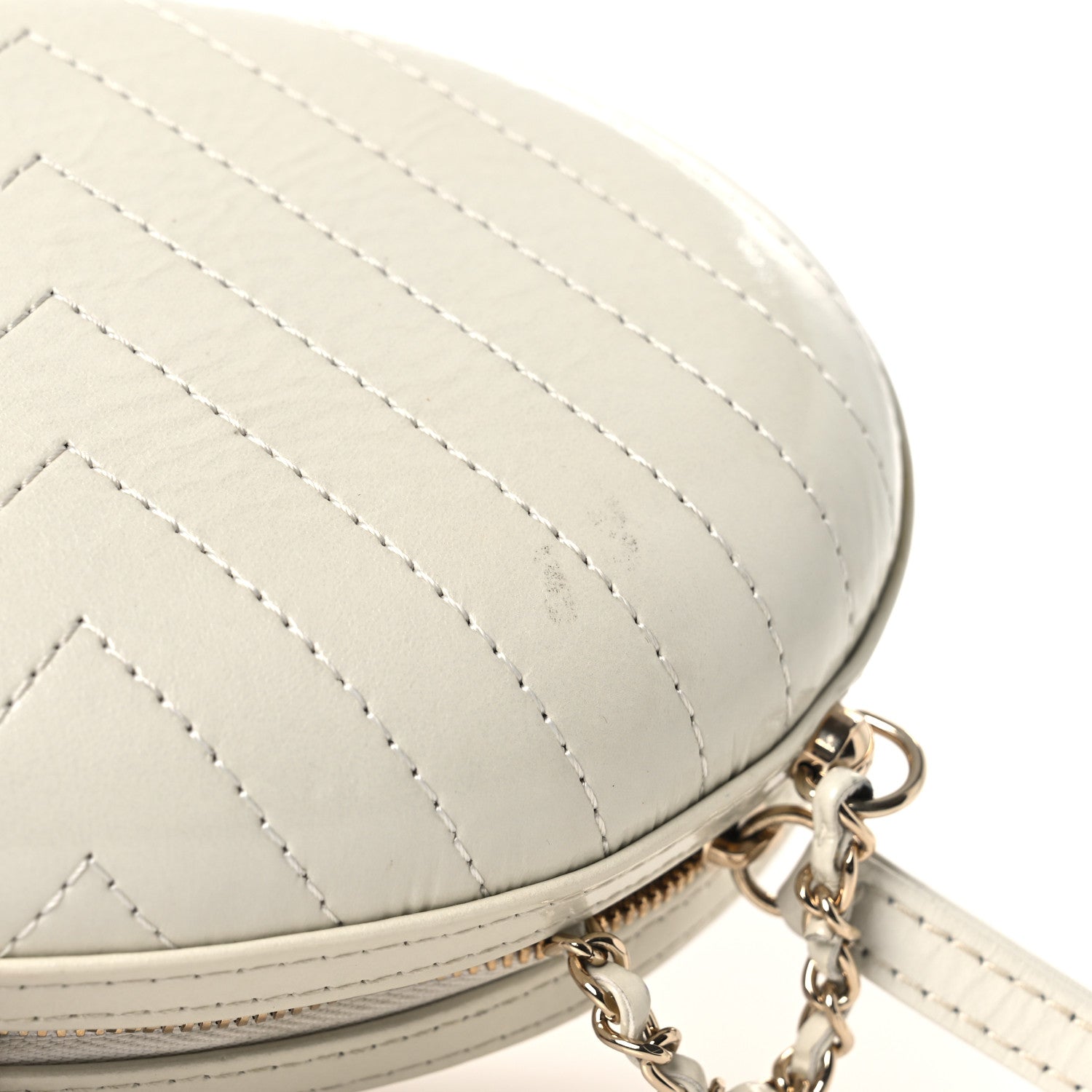 Chanel Embroidered Lambskin Chevron Quilted La Pausa Evening Bag White 11 of 11
