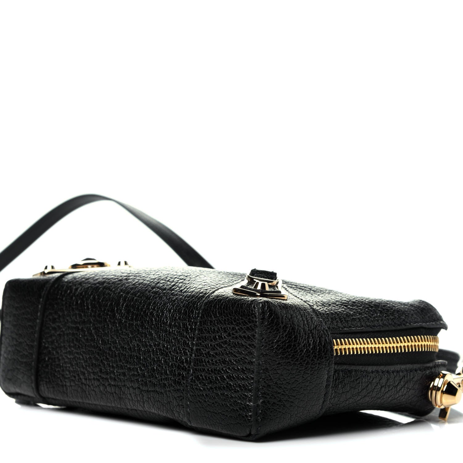 Balenciaga Chevre Gold Metallic Edge Hardware XS Reporter Crossbody Black 9 of 9