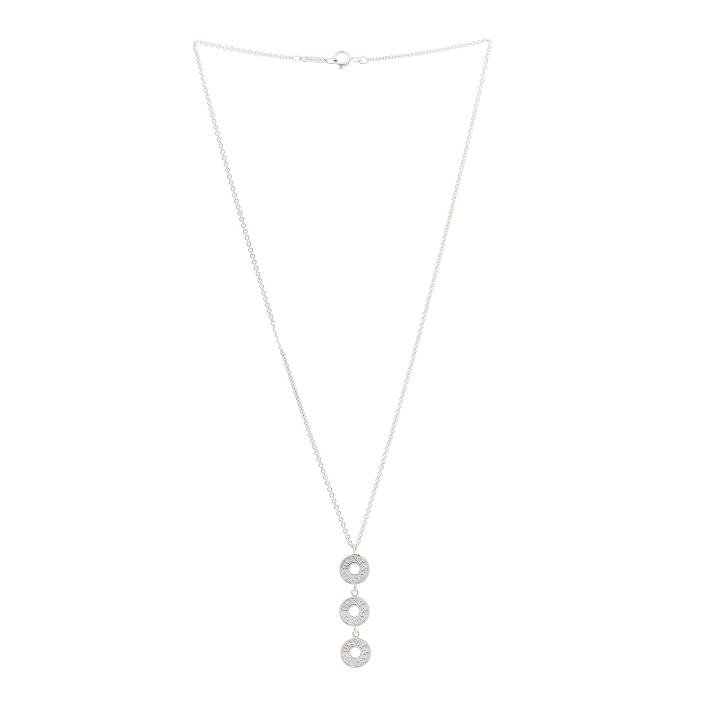 Sterling Silver 1837 Triple Circle Drop Pendant Necklace
