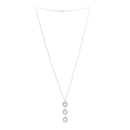 Tiffany Sterling Silver 1837 Triple Circle Drop Pendant Necklace 3 of 5