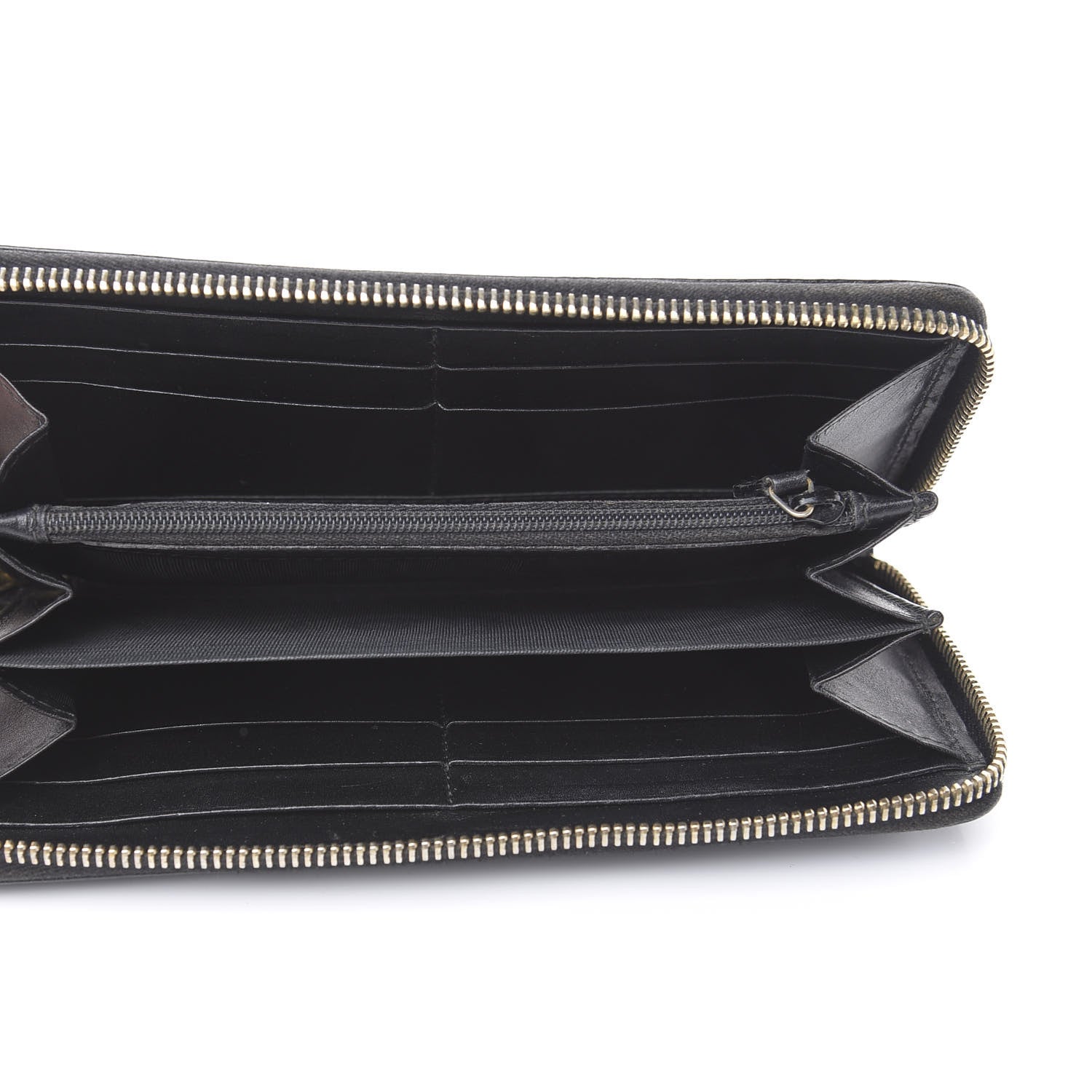 Saint Laurent Textured Patent Monogram Belle De Jour Zip Around Wallet Black 4 of 7