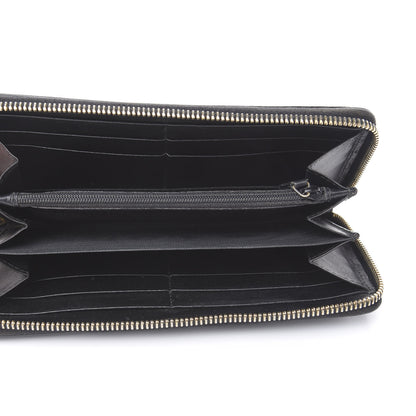 Saint Laurent Textured Patent Monogram Belle De Jour Zip Around Wallet Black 4 of 7