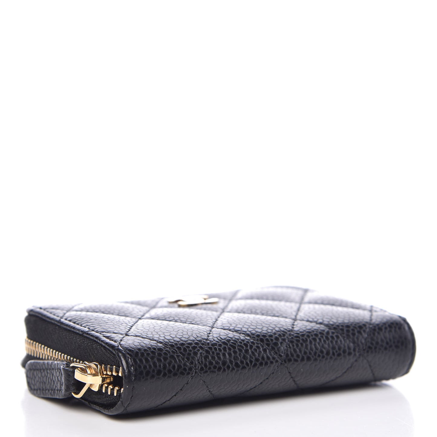 Caviar Quilted Zip Coin Purse Black