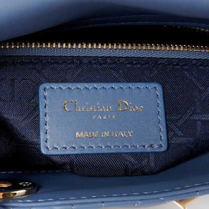 Christian Dior Lambskin Cannage Small My ABCDior Lady Dior Denim Blue 6 of 10