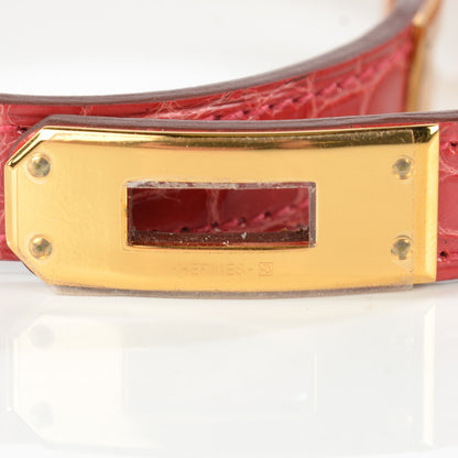 Hermes Shiny Alligator Kelly Double Tour Bracelet Medium Bougainvillea 5 of 8