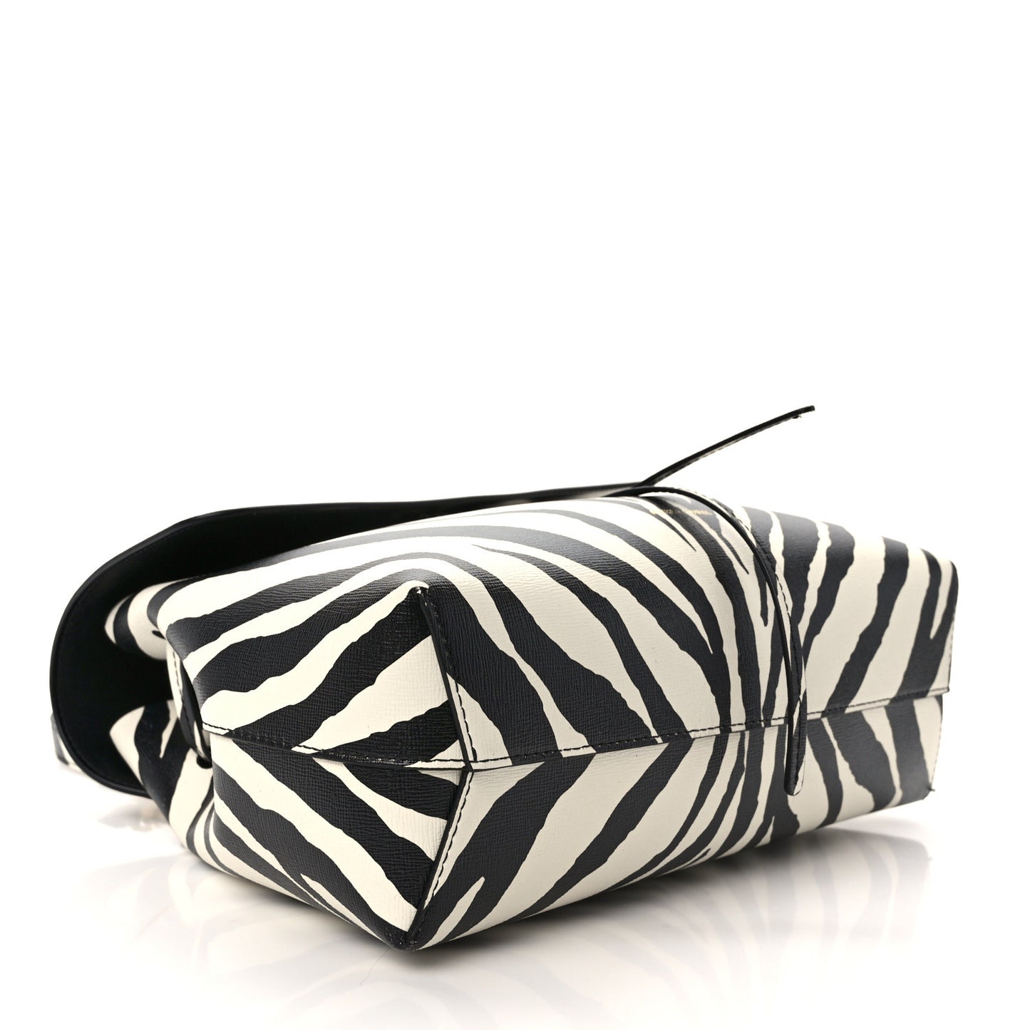 Saffiano Zebra Print Mini Lady Bag Black White