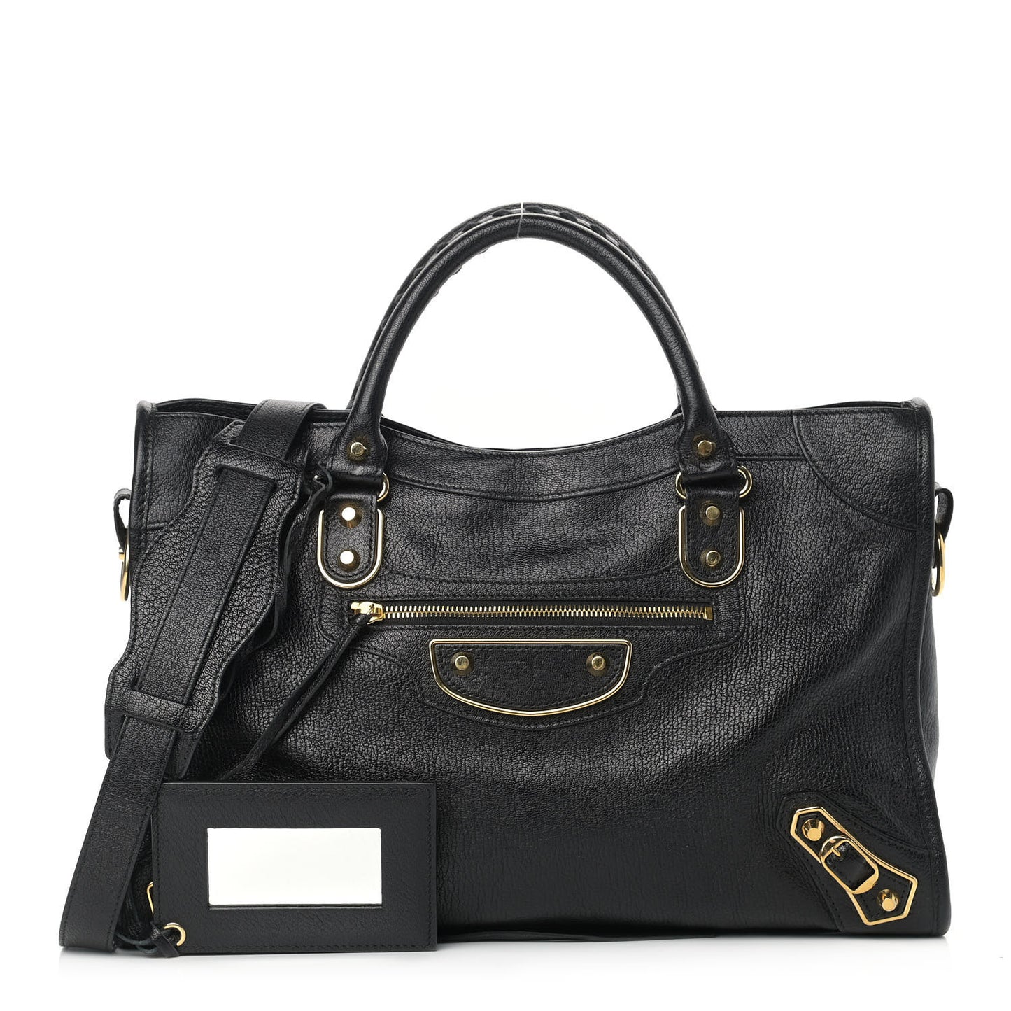 Chevre Gold Metallic Edge Hardware City Black