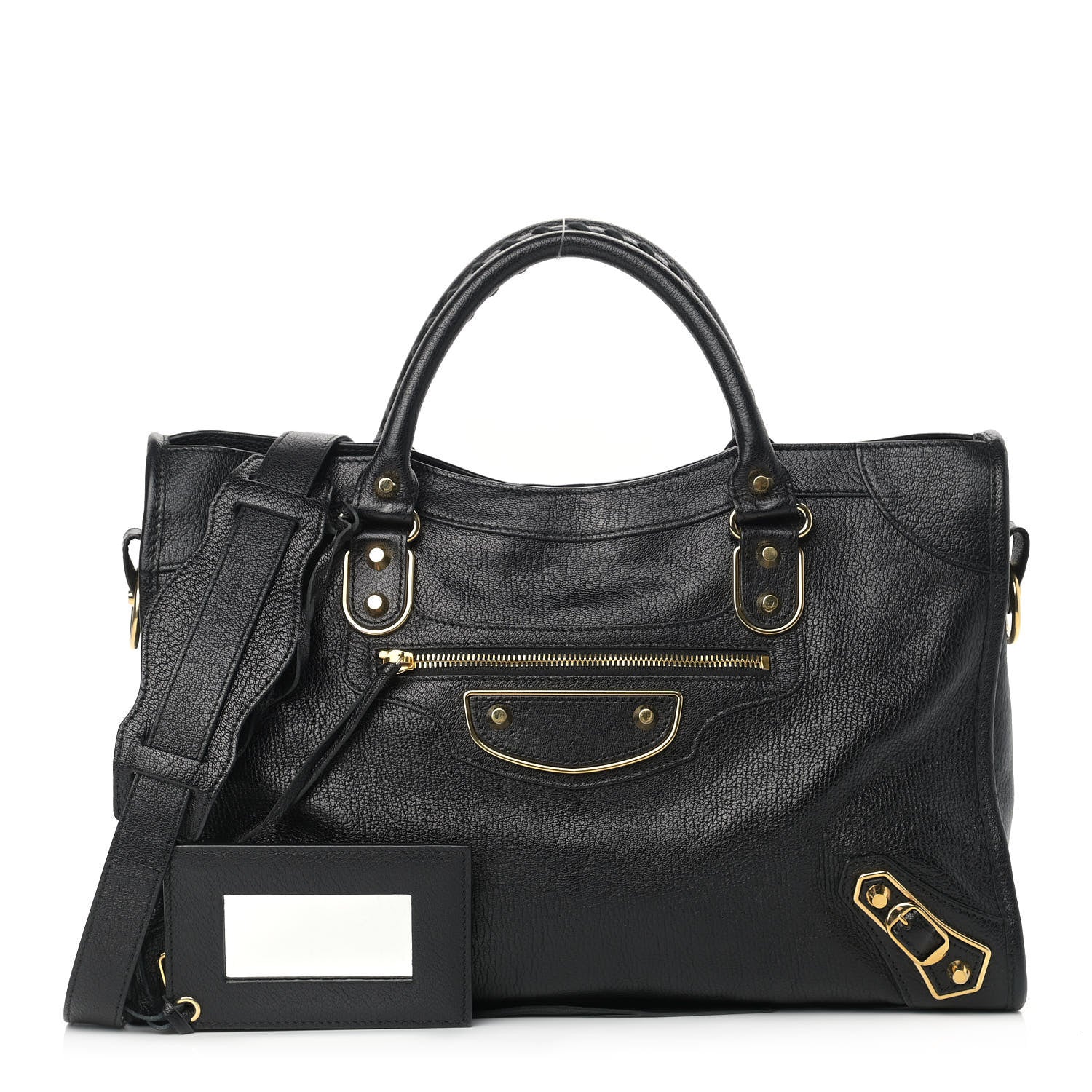 Balenciaga Chevre Gold Metallic Edge Hardware City Black 1 of 11