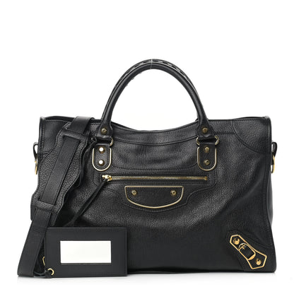 Balenciaga Chevre Gold Metallic Edge Hardware City Black 1 of 11