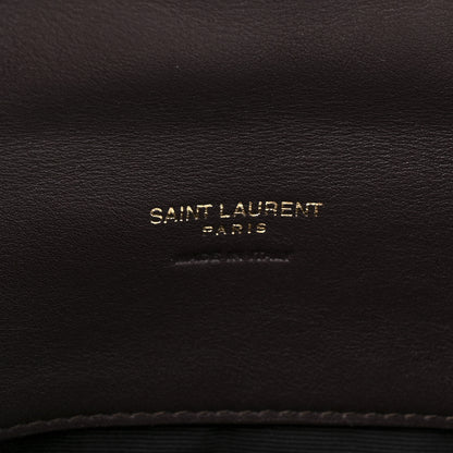 Saint Laurent Tweed Quilted Loulou Puffer Monogram Pouch Clutch Beige Umber Multicolor 8 of 10