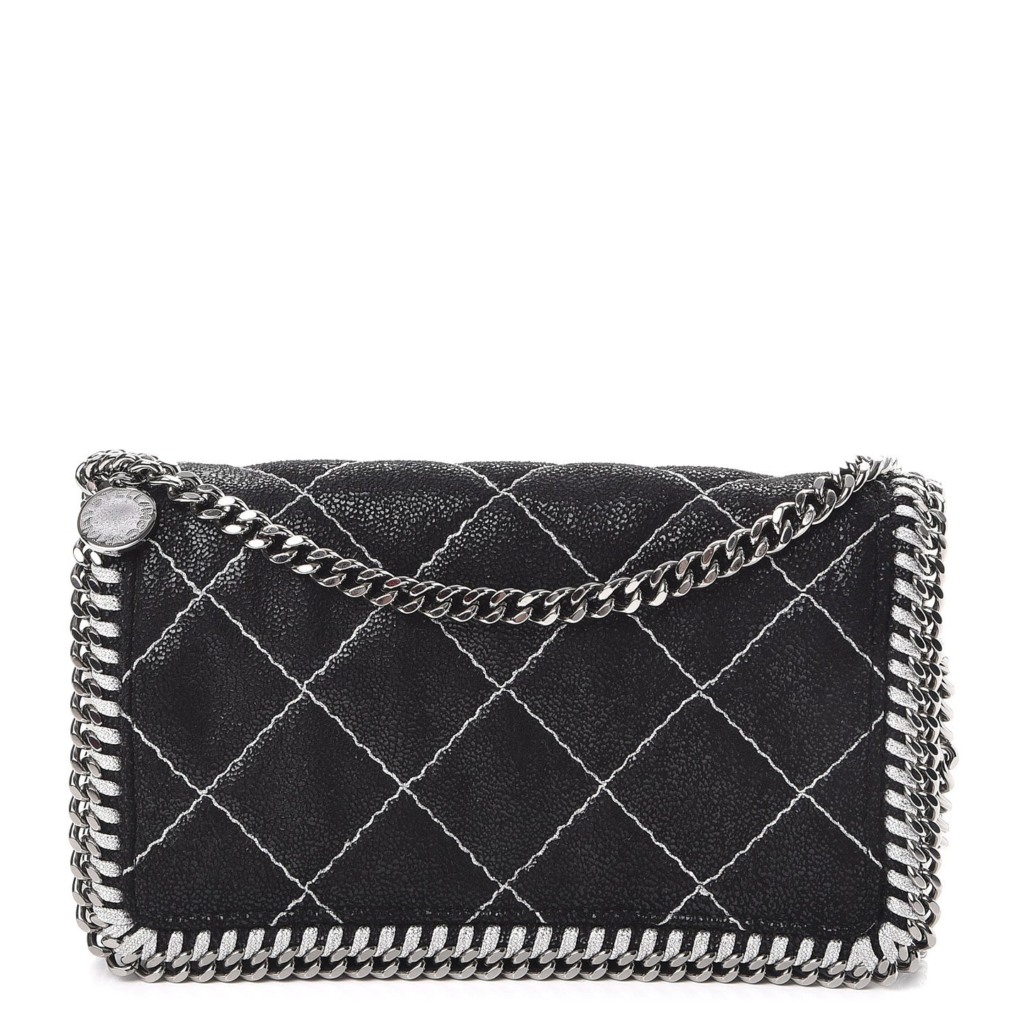 Shaggy Deer Quilted Falabella Crossbody Bag Black